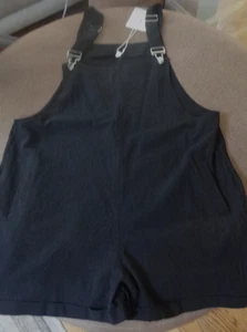NEU MIT ETIKETT MODE KLEIDUNG DAMEN SCHWARZ OVERALL SHORTS/SHORTALLS -- GRÖSSE LARGE L - Bild 1 von 5