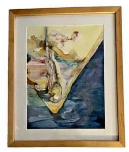 Original Abstract Watercolour Landscape Tittle “Inside Out”, Framed - Picture 1 of 5
