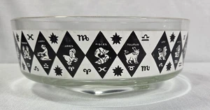 Sternzeichen Schale Servier Chip schwarz weiß Diamant 50er MCM Astrologie Bundesglas Vintage - Bild 1 von 14