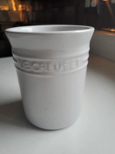 Le Creuset Stoneware Utensil Pot 1.1L White Spatula Crock 6” Holder - Picture 1 of 6