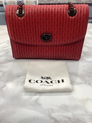 NWT Coach Parker With Quilting and Rivets Red Apple/pewter Style - 76081 - Image 1 of 4