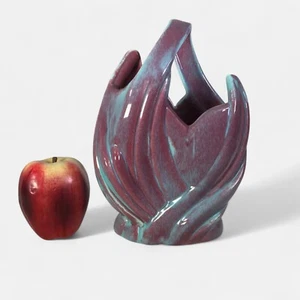 Vaso di carciofi in ceramica Mid-Century West Coast, rosa e verde acqua - Foto 1 di 7