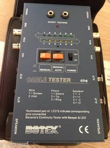 TESTER CAVI BATTERIA AUDIO DMX XLR 3/5p SPEAKON JACK DIN 5P RCA BNC + CUSTODIA - Imagen 1 de 1