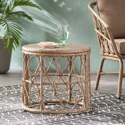 Colmar Outdoor Wicker Side Table - Image 1 of 4