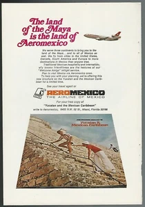 1975 AEROMEXICO advertisement, Mexico Airline, Mayan ruins, Douglas DC-10, print - Bild 1 von 3