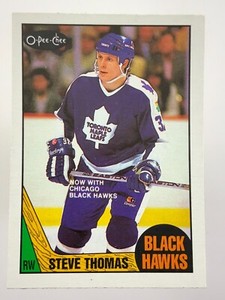 1987-88 Steve Thomas Chicago Black Hawks 188 OPC O-Pee-Chee Hockey Card DD765