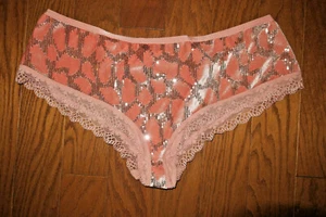 S XL VICTORIA'S SECRET PANTIES HIPSTER VELVET LACE CHEEKY SEQUINED SEXY NEW - Picture 1 of 3