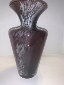 Cristalleria Toscana Italien mundgeblasene lila und weiß 11 3/4" Vase - Bild 1 von 10
