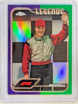 2024 Topps Chrome Formula 1 F1 Nigel Mansell Purple Green Refractor Legend #194 - Image 1 of 2
