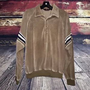 Maglione camicia velluto vintage anni 70 uomo media (L) stile polo mod atomico disco cacao - Foto 1 di 10