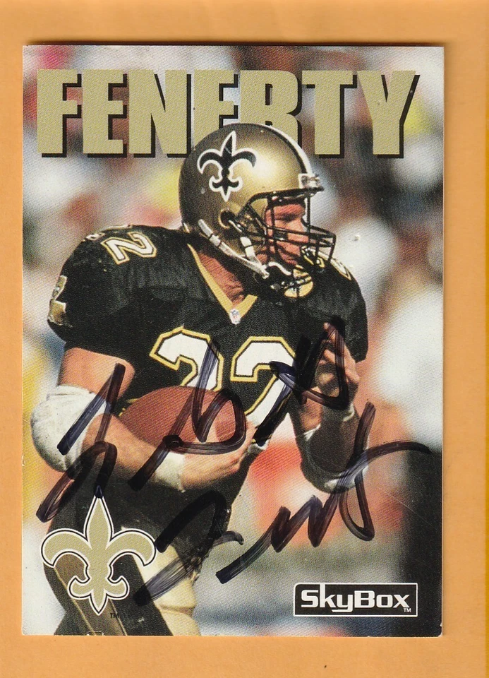 Gill Fenerty New Orleans Saints Signed 1992 SkyBox Holy Cross - Image 1 of 2
