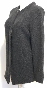 Adriano Goldschmied Large Dark Gray Long Cardigan Chunky Knit Wool Blend Sweater - Picture 1 of 7