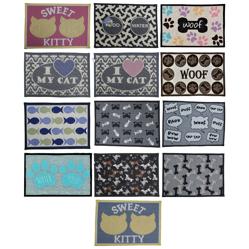 PET LIVING Cat Dog Puppy Kitten Pet Food Mat Feeding Floors Non Slip Food Water Placemat