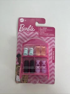 New Barbie Fashion Accessory Shoe Pack 4 Pairs W/ Rack Heels Boots Black Orange - Picture 1 of 2
