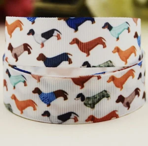 DACHSHUND Dog Grosgrain Ribbon 22mm - 2 Metres, Australian Seller - Picture 1 of 1