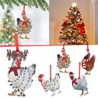 Écharpe ornements poulet décoration de Noël décorations de vacances de Noël bois