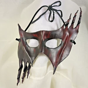 Mask Leather Art Renaissance Festival Handmade Mardi Gras Costume Theatre Party - Picture 1 of 24