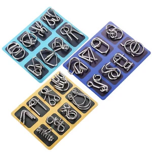 8Pcs Metal Wire Puzzle Set IQ Test Brain Teaser Mind Puzzle Game For Adults Kids - Picture 1 of 15