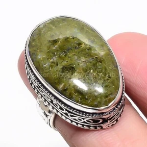 Mothers day Deal 925 Silver Finish Natural Unakite Statement Ring Jewelry Size 7 - Picture 1 of 7