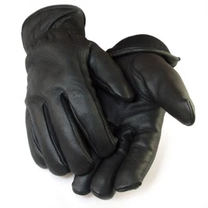 Casual Real Deerskin Leather Gloves, Thinsulate Lined, Black, L - Picture 1 of 4
