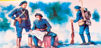 HELLER - TRE figurine di CHASSEURS ALPINS - SCALA 1:35 - Scatola Originale - Immagine 1 di 4