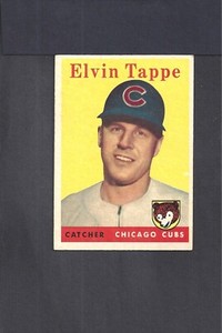 1958 TOPPS #184 ELVIN TAPPE-2--CUBS--NO CREASES--EX/EX/MT