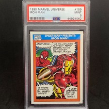 1990 Marvel Universe 159 Spider-Man Presents Iron Man PSA 9 Impel Free Shipping