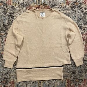 Shareef Ring Yarn Zip Pull-Over L/S Boucle Sweater size 1 S Japan Tokyo Zipper