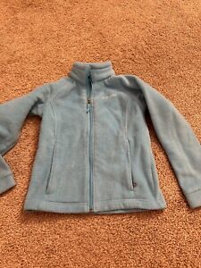 Columbia Jacket Girls Small Blue Fleece Full Zip Sweater Mock Youth Kids 7-8