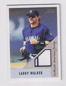 Camiseta deportiva Bowman Heritage 2002 juego usada reliquia #BH-LW Larry Walker Rockies Salón de la fama - Imagen 1 de 2