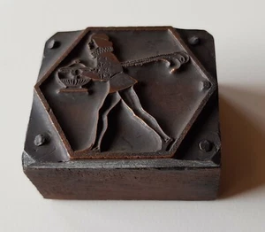 Altes Klischee Diener Page mit Suppenterrine Druckstempel Druckplatte #004 - Bild 1 von 7