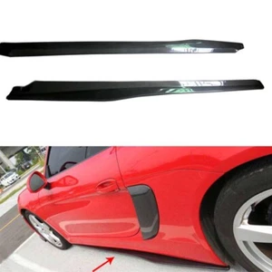 Real Carbon Fiber Side Skirts Extension Kit for Porsche Boxster Cayman 981 13-16 - Picture 1 of 6