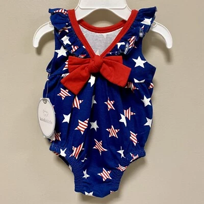 Koala Kids One Piece/ Bodysuit Patriotic Sz NB Red White & Blue NWT - Image 1 of 4