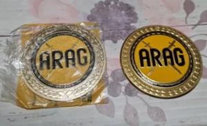 ARAG Emblem Metall 2 Plakette Rechtsschutz  Vintage Original D 8 cm Oldtimer  - Bild 1 von 2
