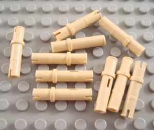 LEGO Lot of 10 Tan Long Technic Connector Pin Pieces - Picture 1 of 1