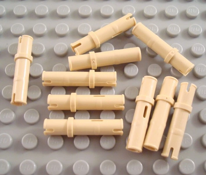LEGO Lot of 10 Tan Long Technic Connector Pin Pieces - Image 1 of 1