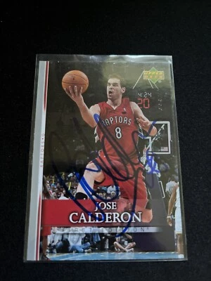 Jose Calderon Signed 2007-08 Upper Deck Card Auto Raptors NBA Autograph - Image 1 of 2
