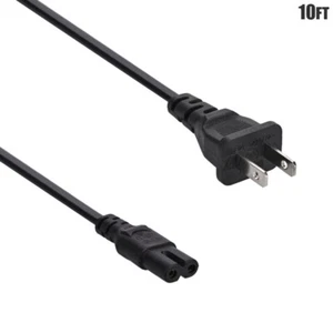 10FT 2-Prong Figure 8 Power Cord Non-Polarized Notebook Laptop C7 / SPT-2 18AWG - Picture 1 of 1