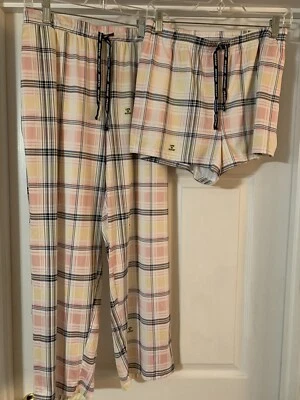 Calça Life is Good Pijama Lounge Sleep Shorts Feminina XXL Xadrez Duas Peças - Imagem 1 de 4