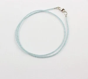 Natural Blue Topaz 2-3MM Faceted Round Tiny Gemstone Beaded Women Necklaces 18" - Picture 1 of 12