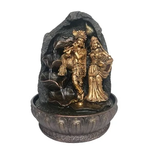 29 cm hohe Divine Love Radha Krishna Indoor Wasserbrunnen - Symbol der Liebe - Bild 1 von 2