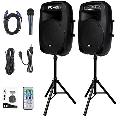 Proreck Audio Dance 15 Portable 15Inch 2000 Watt 2-Way Powered PA Speaker System - Image 1 of 4