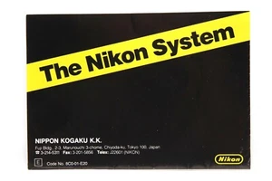 Very Clean The Nikon System: An Illustrated Equipment Guide #P4689 - Picture 1 of 2