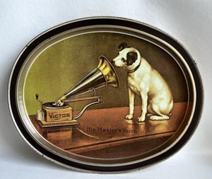 Vintage Fabcraft Inc. RCA Dog Nipper "His Masters Voice" Tin Serving Tray - Picture 1 of 7