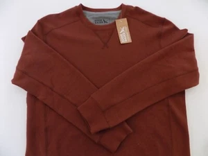Eddie Bauer Waffle Shirt Large Long Sleeve Maroon Cotton/Poly NOS w/ Tag - Picture 1 of 2