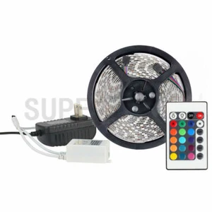Waterproof 5M RGB LED Light Strip Tape Rope Light with Remote Controller Adapter - Picture 1 of 11
