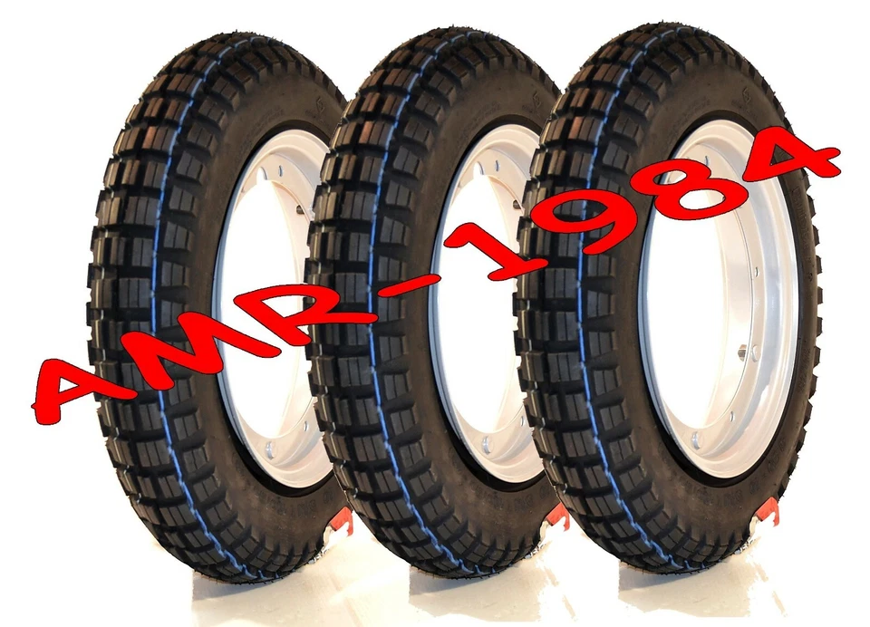 Set 3 Bereifung Winterreifen Ape 50 / 3 Räder Komplett Vee Rubber 3.50-10 ( - Bild 1 von 1