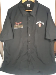 Jim Beam Geniune shirt Short Sleeve XXL button up black Polyester - Picture 1 of 6