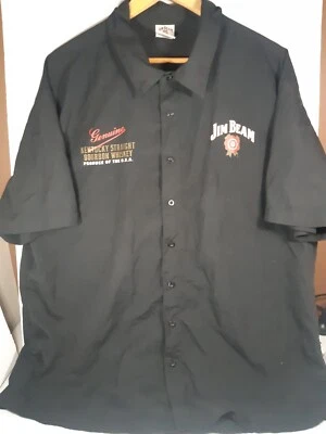 Jim Beam Geniune shirt Short Sleeve XXL button up black Polyester - Image 1 of 4