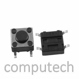 5 pezzi Interruttore Pulsante Momentaneo Tactile Switch SMD 6 x 6 x 4,3 mm 4 pin - Foto 1 di 3